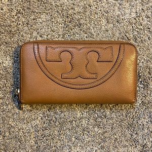Tory Burch Tan Robinson ZIP Around Wallet